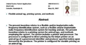 Flexible Animal Tag, Printing System, Methods