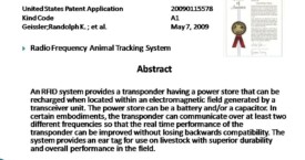 Radio Frequency Animal Tracking System